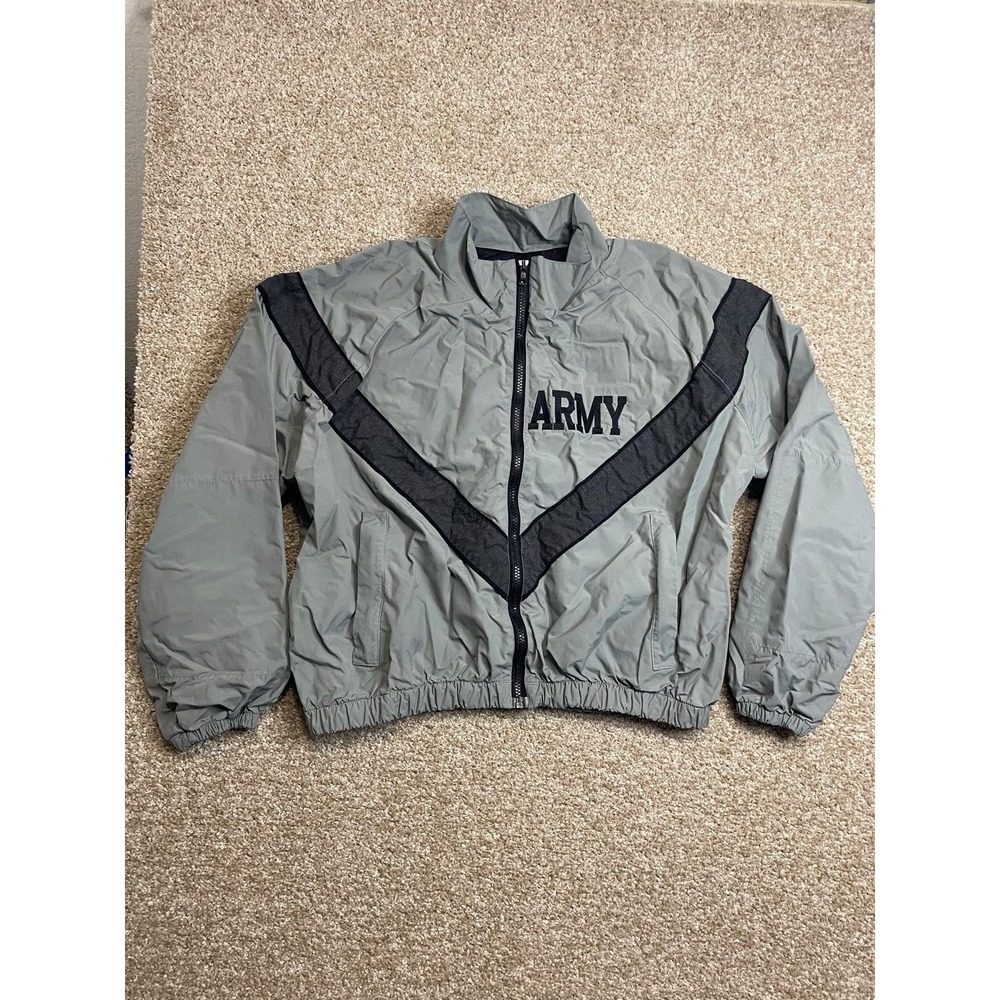 Vintage Military Jacket XL Windbreaker US‎ Army Fitness Kit Grey